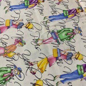 VTG 90s FASHION Print Fabric NEW YORK MILAN PARIS Cotton BTY JOY HALL RARE Find
